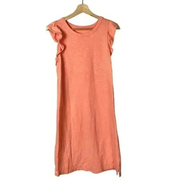 Universal Thread Pink Orange Ruffle Sleeve Knee Length Dress M - Picture 2 of 4